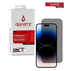 QUARTZ Privacy Tempered Glass for iPhone 14 Pro Max (Pack of 10)