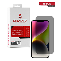 QUARTZ Privacy Tempered Glass for iPhone 15 / 15 Pro (Pack of 10)