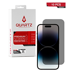 QUARTZ Privacy Tempered Glass for iPhone 15 Plus / 15 Pro Max (Pack of 10)