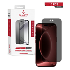 QUARTZ Privacy Tempered Glass for iPhone 18 Pro (Pack of 10)