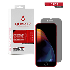 QUARTZ Privacy Tempered Glass for iPhone SE 2022 / SE 2020 / 8 / 7 / 6s / 6 (Pack of 10)