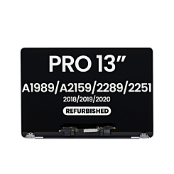 LCD Assembly (SPACE GRAY) (Refurbished) for MacBook Pro 13" (A1989 / Late 2018 / Early 2019) (A2159 / Mid 2019）(A2289 / A2251 / Mid 2020)