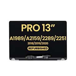 LCD Assembly (SILVER) (Refurbished) for MacBook Pro 13" (A1989 / Late 2018 / Early 2019) (A2159 / Mid 2019) (A2289 / A2251 / Mid 2020)