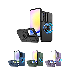 Ring Stand Case & Camera Lens Sliding Cover for Galaxy S23 (Only Ground Shipping)