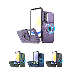 Ring Stand Case & Camera Lens Sliding Cover for Galaxy S25 Plus (Only Ground Shipping)
