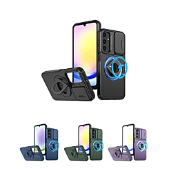 Ring Stand Case & Camera Lens Sliding Cover for Galaxy S24 / S25 (Only Ground Shipping)