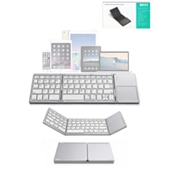 63 Keys Foldable Bluetooth Keyboard with Touchpad (SILVER) (Only Ground Shipping)