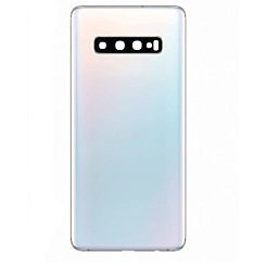 Back Glass with Camera Lens and Adhesive for Galaxy S10 (NO LOGO) (PRISM WHITE)