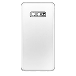 Order the back glass with camera lens and adhesive for Galaxy S10E in Ceramic White, no logo.
