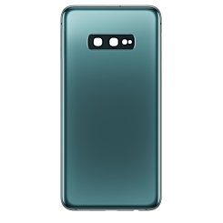 Purchase the back glass with camera lens and adhesive for Galaxy S10E in Prism Green, no logo.