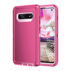 Heavy Duty Case for Galaxy S10E (HOT PINK & WHITE) (Only Ground Shipping)