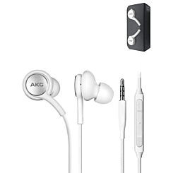AKG Galaxy S10 Stereo Headphones with Microphone and Volume Buttons (White) (Only Ground Shipping)