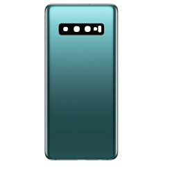 Order the back glass with camera lens and adhesive for Galaxy S10 Plus in Prism Green, no logo.