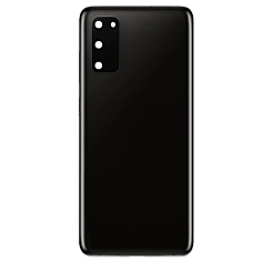 Grab wholesale deals on the back glass with camera lens and adhesive for the Galaxy S20, no logo, in Cosmic Black.