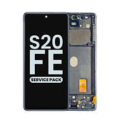 Stock up on the OLED Assembly with Frame for Galaxy S20 FE G780 in Cloud Navy, Service Pack.
