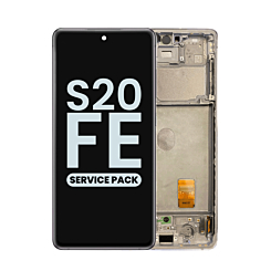 Purchase the OLED Assembly with Frame for Galaxy S20 FE G780 in Cloud White, Service Pack.