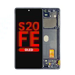 Grab wholesale deals on the OLED Assembly with Frame for Galaxy S20 FE G780 in Cloud Navy, Aftermarket OLED.