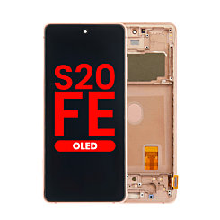 Grab wholesale deals on the OLED Assembly with Frame for Galaxy S20 FE G780 in Cloud Orange, Aftermarket OLED.