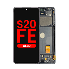 Stock up on the OLED Assembly with Frame for Galaxy S20 FE G780 in Cloud White, Aftermarket OLED.