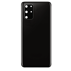 Back Glass with Camera Lens and Adhesive for Galaxy S20 Plus (NO LOGO) (COSMIC BLACK)