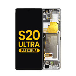 Order the OLED Assembly with Frame for Galaxy S20 Ultra G988 in Cloud White, Premium.