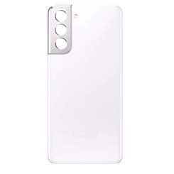 Shop the Back Glass with Camera Lens and Adhesive for Galaxy S21, No Logo, in Phantom White.
