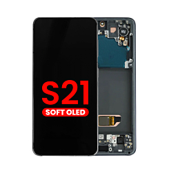 Order the OLED Assembly with Frame for Galaxy S21 G991 in Phantom Black, Aftermarket OLED.
