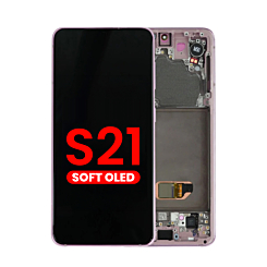 Purchase the OLED Assembly with Frame for Galaxy S21 G991 in Phantom Violet, Aftermarket OLED.
