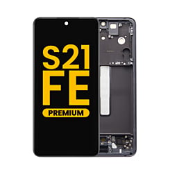 Purchase the OLED Assembly with Frame for Galaxy S21 FE G990 in Graphite, Premium.
