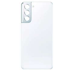 Grab wholesale deals on the Back Glass with Camera Lens and Adhesive for Galaxy S21 Plus, No Logo, Phantom Silver.