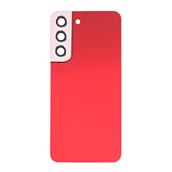 Shop the Back Glass with Camera Lens and Adhesive for the Galaxy S22 in Red, no logo.
