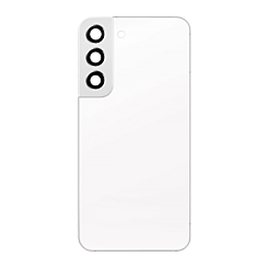 Stock up on the Back Glass with Camera Lens and Adhesive for the Galaxy S22 in Phantom White, no logo.
