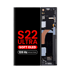 OLED Assembly with Frame for Galaxy S22 Ultra (S908) (GRAPHITE) (Aftermarket Pro Soft Oled / 120HZ)
