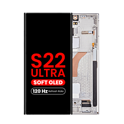 OLED Assembly with Frame for Galaxy S22 Ultra (S908) (PHANTOM WHITE) (Aftermarket Pro Soft Oled / 120HZ)