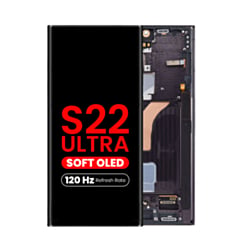 OLED Assembly with Frame for Galaxy S22 Ultra (S908) (PHANTOM BLACK) (Aftermarket Plus Soft Oled / 120Hz)