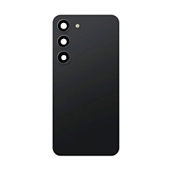 Stock up on the back glass with camera lens for Galaxy S23 US and international versions in phantom black. Service pack.