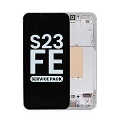 Buy the OLED Assembly with Frame for Galaxy S23 FE 5G S711 in cream, service pack.
