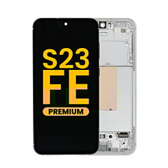 Shop the OLED Assembly with Frame for Galaxy S23 FE 5G S711 in cream, premium edition.
