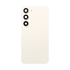 Purchase the back glass with camera lens and adhesive for Galaxy S23 Plus in cream. No logo.