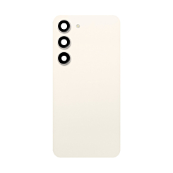 Order the back glass with camera lens and adhesive for Galaxy S23, no logo, in cream.