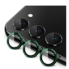 Purchase the metal ring with HD tempered glass for Galaxy S23 and S23 Plus in green.