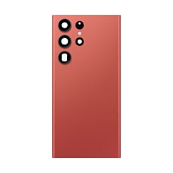 Buy the back glass with camera lens and adhesive for Galaxy S23 Ultra in red. No logo.
