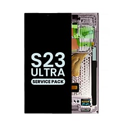 Stock up on the OLED assembly with frame for Galaxy S23 Ultra S918 in lavender. Service pack.