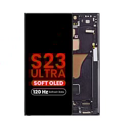 OLED Assembly with Frame for Galaxy S23 Ultra (S918) (PHANTOM BLACK) (Aftermarket Pro Soft Oled / 120HZ)