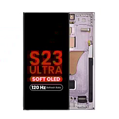 OLED Assembly with Frame for Galaxy S23 Ultra (S918) (LAVENDER) (Aftermarket Pro Soft Oled / 120HZ)