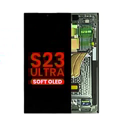 Order the OLED assembly with frame for Galaxy S23 Ultra S918 in green. Aftermarket OLED.