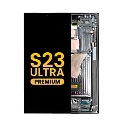Purchase the OLED assembly with frame for Galaxy S23 Ultra S918 in graphite. Premium quality.