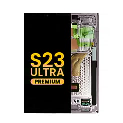 Stock up on the OLED assembly with frame for Galaxy S23 Ultra S918 in lavender. Premium quality.