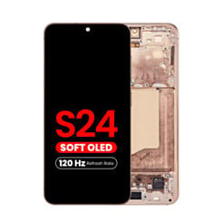 OLED Assembly with Frame for Galaxy S24 (S921) (SANDSTONE ORANGE) (Aftermarket Plus Soft Oled / 120Hz)