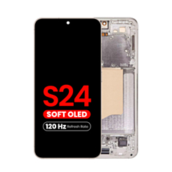 OLED Assembly with Frame for Galaxy S24 (S921) (AMBER YELLOW) (Aftermarket Plus Soft Oled / 120Hz)